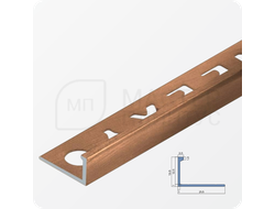 Окантовочный плиточный профиль из алюминия 12 мм. NEEXY PV03-07 BBR Бронза блестящая 2.7 м.