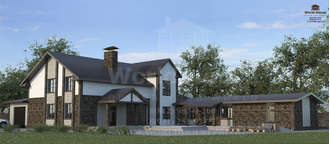 Проект коттеджа из газобетона с бассейном №56