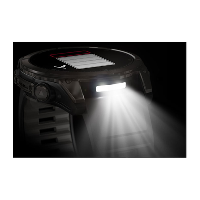 Умные часы Garmin Fenix 8 - 51 мм, AMOLED Sapphire, Titanium, угольно-серый DLC, пепельно-черный силиконовый ремешок (010-02905-21)