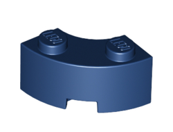 Brick, Round Corner 2 x 2 Macaroni with Stud Notch and Reinforced Underside, Dark Blue (85080 / 6250270 / 6443648)