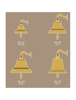 Рында судовая Moretti Luce 151 Ø105х160мм из полированной латуни с кронштейном