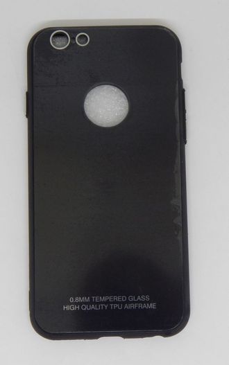 Защитная крышка iPhone 6plus с вырезом под логотип, черная