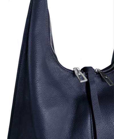 (АРТИКУЛ: 9835/1/4) СУМКА ЖЕНСКАЯ БОЛЬШАЯ, НАТУРАЛЬНАЯ КОЖА, ТЕМНО-СИНЯЯ, РУЧКА ЧЕРЕЗ ПЛЕЧО