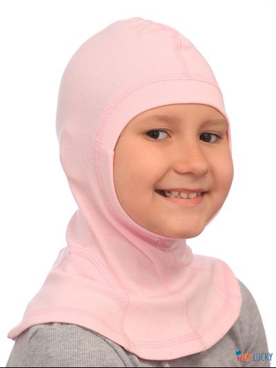 Шапка-шлем 23301-02 95%хлопок 5%лайкра, светло-розовый 46-48