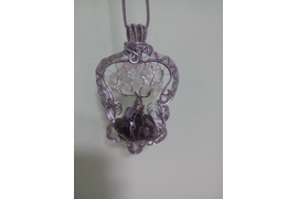 Подвеска с горным хрусталем и раухтопазом