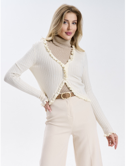 Кардиган вязаный приталенный укороченный на пуговицах