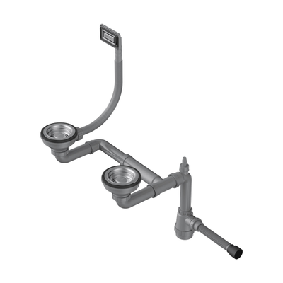 Арматура для полуторачашевых моек с универсальным прямоугольным переливом WK-1.5-UN-IN