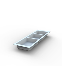 Лоток для столовых приборов Mesan TrayBond, 3 отдела,(Ш157хГ480-444хВ45) белый