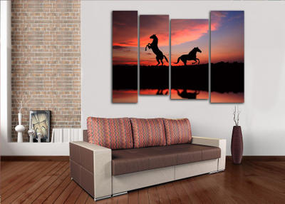Модульная картина "Два коня"