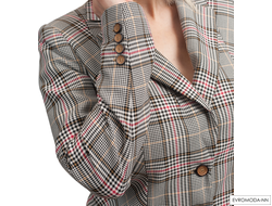 Пиджак женский серый в клетку 3428 Pretty One ( разм. 44 RU )
