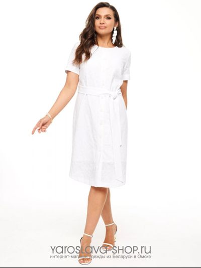 Модель : 6035-2. Легкое летнее хлопковое платье с поясом.