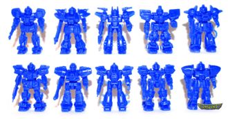 Роботы Астроиды Мини 10 фигур, синий пластик