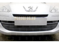 Защита радиатора Peugeot 408 2017- black верх