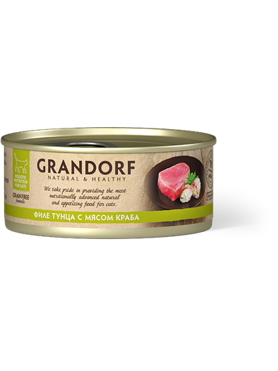 Консерва для кошек Grandorf Филе тунца с мясом краба 70 г
