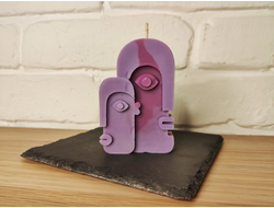 Свеча "Мужчина и женщина" фиолетово-сиреневая, 1 шт., 6 x 9 см