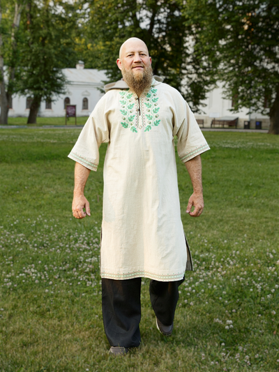 Рубаха банщика из крапивы "Дубы"