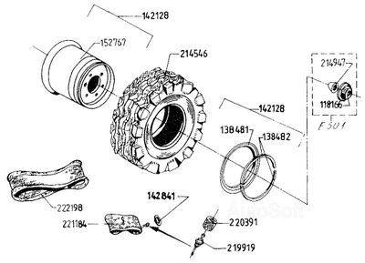 Пневматическое ведущее колесо в сборе EB-695 6018.8.00.00.00