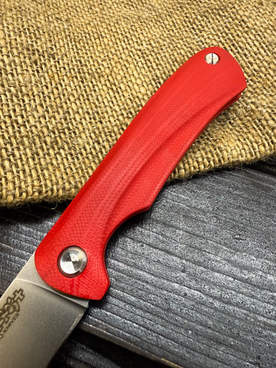 Фрикционный складной нож Микрос+ сталь VG-10, рукоять G10, цвет красный