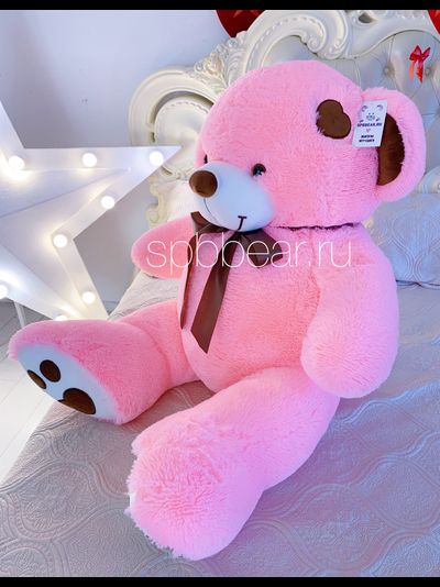 Большой плюшевый мишка 150 см розовый Тони
