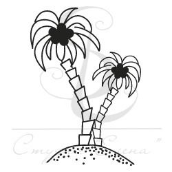 штамп  для скрапбукинга  с двумя пальмами