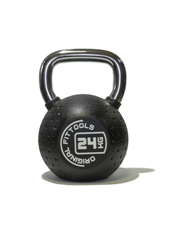 Гиря 24 кг Original FitTools с хромированной ручкой полиуретановая (CPU)