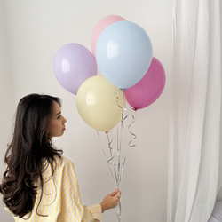 5 разноцветных гелиевых шариков с обработкой HiFloat