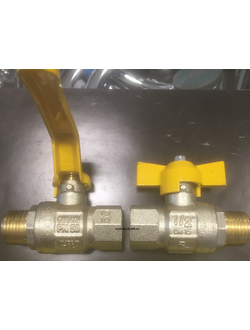 Кран шаровой газовый Itap LONDON с жёлтой стальной рычаг бабочка внутр./нар. резьба 067 069 гг гш