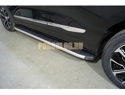 Пороги алюминиевые с пластиковой накладкой 1820 мм ТСС для Haval H7 2024-