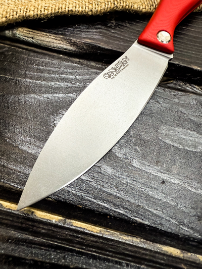 Фрикционный складной нож Канадец Большой сталь VG-10, рукоять красный G10