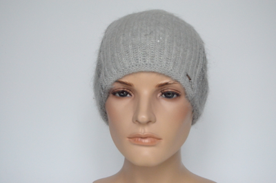 Двухцветная серая шапка Италия Вицио 8021 зима 2023