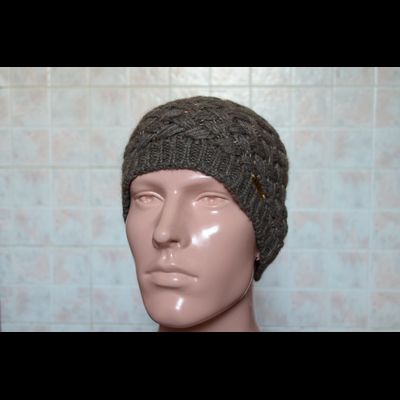 Шапка плетенка Vizio Италия 5673 коричневая мужская