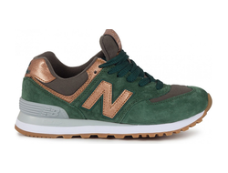 New Balance 574 Темно-зеленые с золотом