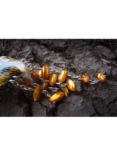"Пятихвостая кицунэ, разжигающая пламя лисица", фэнтези-брошь в восточном стиле