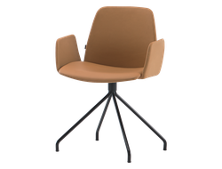 Мягкий стул Unnia с 4-спицевой стальной поворотной основой + обитые подлокотники купить в Ялте