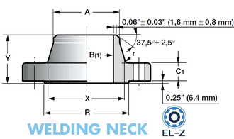 WN (Weld Neck) фланец приварной встык (воротниковый)