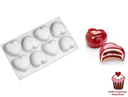 Форма для муссовых десертов AMORINI 8шт, силикон, Китай