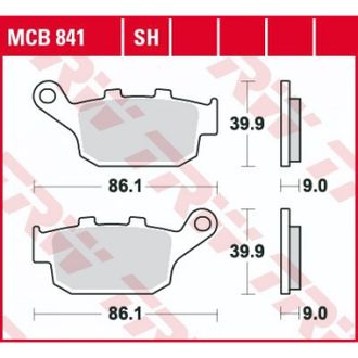 Тормозные колодки задние TRW MCB841 для Kawasaki, Suzuki, Honda (Organic Allround)