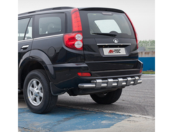 Защита заднего бампера d76/d42 клыки на Great Wall Hover H5 (Ховер Н5)