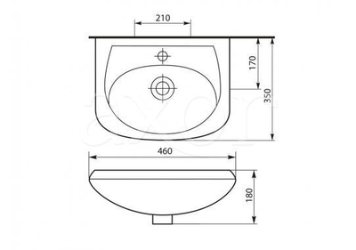 Тумба с раковиной CTK Сити 45 белая