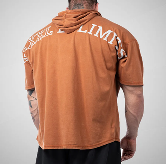 Размахайка с капюшоном 2151-833 Legal Power Stonewashed Pique Jersey  рыжевато-коричневый