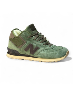 New Balance 574 Mid Dark Green с мехом