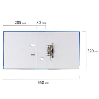Папка-регистратор BRAUBERG с покрытием из ПВХ, 80 мм, с уголком, синяя (удвоенный срок службы), 227191