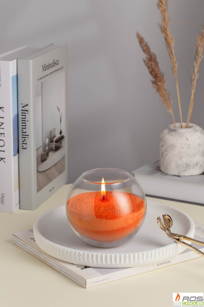 Насыпная свеча "Шар" 12*10 см, цвет "Оранжевый"