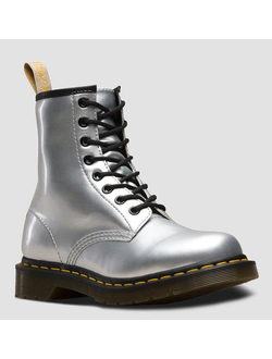 Ботинки Dr. Martens (Доктор Мартинс) Vegan 1460 Metallic Chrome Paint Silver женские