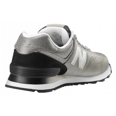New Balance 574 серебро (кожа)