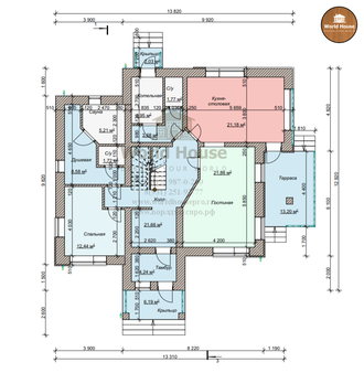Дом из газобетона в два этажа в 210м2. Готовый проект №112.