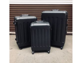 Комплект из 3х чемоданов ABS с накладками S,M,L черный