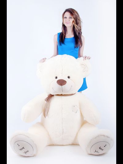 Большой плюшевый медведь 200 см бежевый Феликс