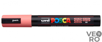 Акриловый Маркер Uni POSCA PC-5M 1,8-2,5мм, овальный наконечник, кораллово-розовый