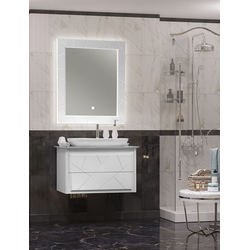 Мебель для ванной Opadiris Луиджи 90 белый матовый, со столешницей и накладной раковиной "NOVA"